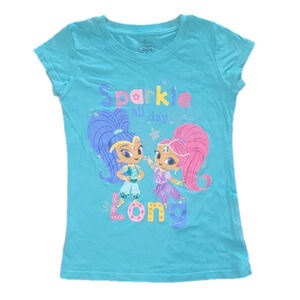 SHIMMER & SHINE Aqua/Teal Short Sleeve Tee 'Sparkle All Day Long'